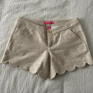 Lilly Pulitzer 5" Gold/Metallic Buttercup Shorts, Size 0